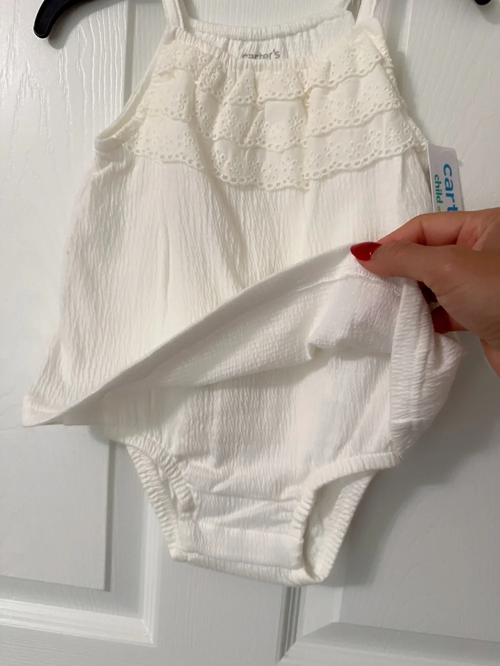 Carter's White Baby Girl Ruffle Tank Dress